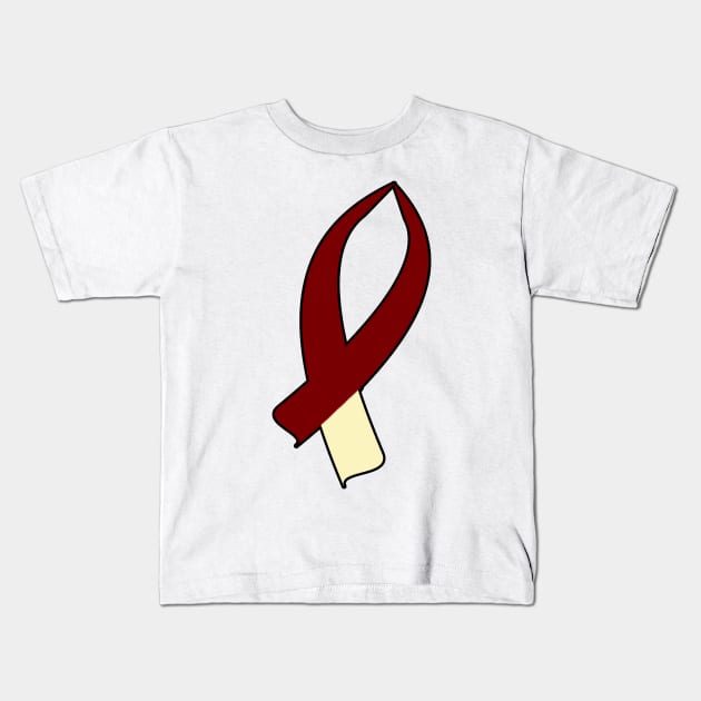 Awareness Ribbon (Burgundy & Cream) Kids T-Shirt by BlakCircleGirl